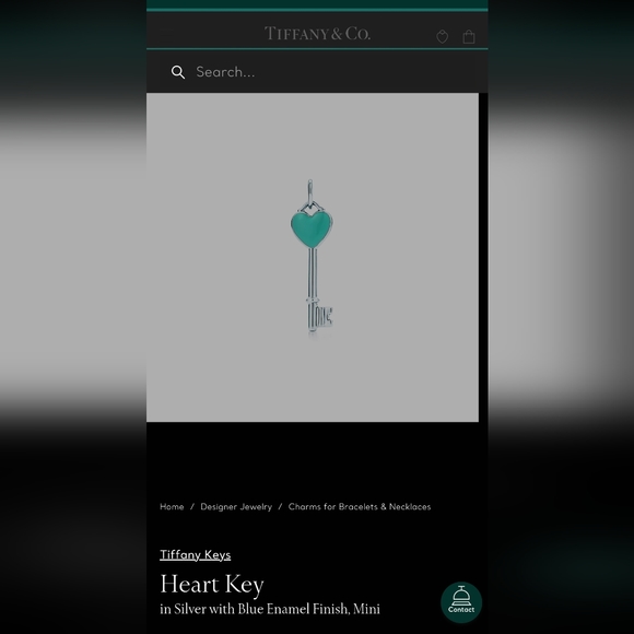 *SOLD* Tiffany & Co Blue Enamel Heart Key Necklace - Picture 10 of 12
